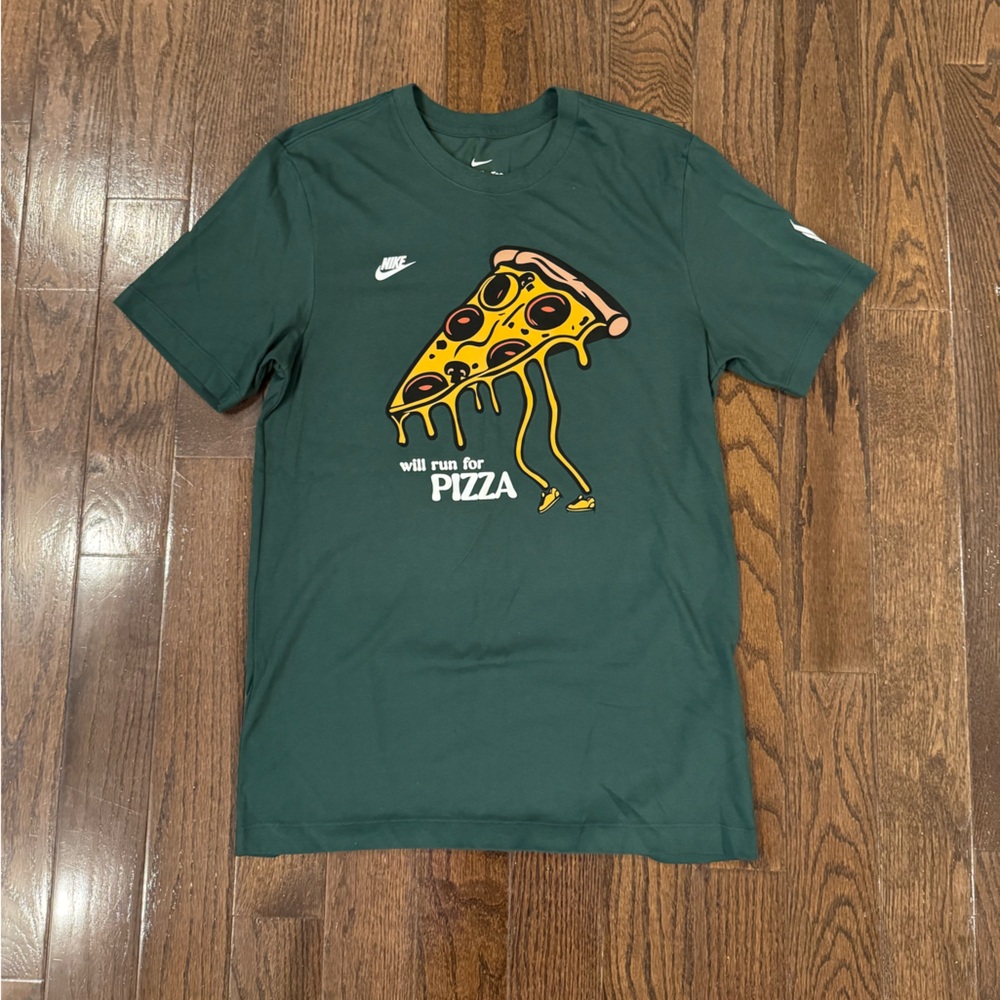 Nike 2024 Marathon Dri Fit Tee - Will Run for Pizza - Size S - NWOT